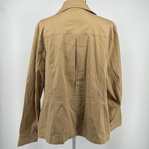 Lane Bryant Womens Utility Jacket 22/24 Button Collared Shacket Cotton Field Tan - Picture 3 of 13